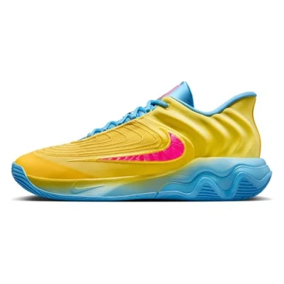Image of Nike Performance Giannis Immortality 4 Basketball shoes, Size: 8, Lightening/hyper pink/university blue Textile/synthetics