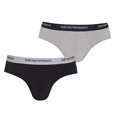 Image of EMPORIO ARMANI UNDERWEAR Men&#039;s 111321CC717 Sports Underwear, Multicolore (Nero/Grigio), Small