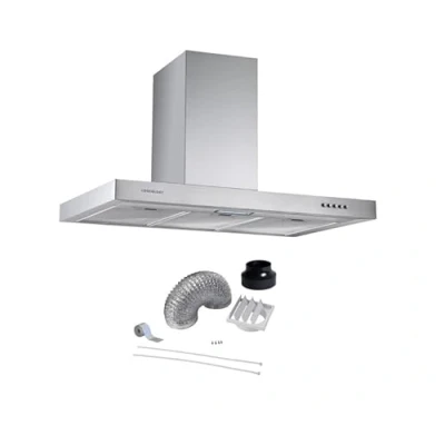 Image of Cookology TSH901SS/A 90cm Kitchen Chimney cooker hood extractor fan in stainless steel with Ducting Kit