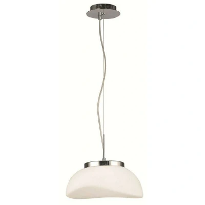 Image of Opal Ceiling Pendant 1 Light E27, Polished Chrome, Frosted White Glass