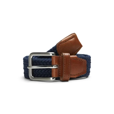 Image of JACK &amp; JONES Men&#039;s Jacspring Woven Belt Noos Belt, Blue (Navy Blazer Navy Blazer), 90