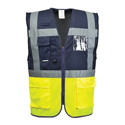 Image of Portwest Paris Executive Vest, Size: L, Colour: Yellow/Navy, C276YNRL
