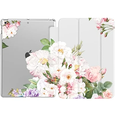 Image of TiMOVO for iPad 10.2 Case 9th Generation 2021/ 8th 2020/ 7th 2019 Case,Slim Translucent Hard PC Protective Smart Cover with Stand 10.2&quot;, Blooming Bouquet