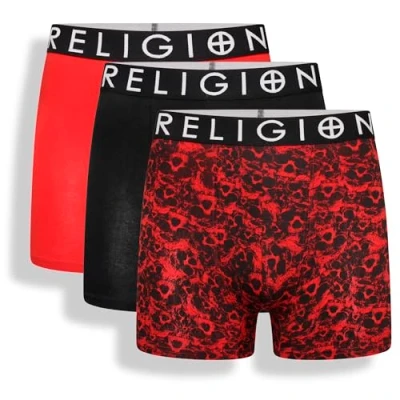 Image of Religion Mens &#039;RGN16&#039; Essential Small 3 Pack Tag Free Cotton Boxer Shorts (S, Assorted)