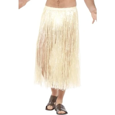 Image of Smiffys Hawaiian Hula Skirt, with Velcro Fastening, Natura &amp; Adjustable Waist Band, 75cm/29in, Luau Fancy Dress, Dress Up Accessories
