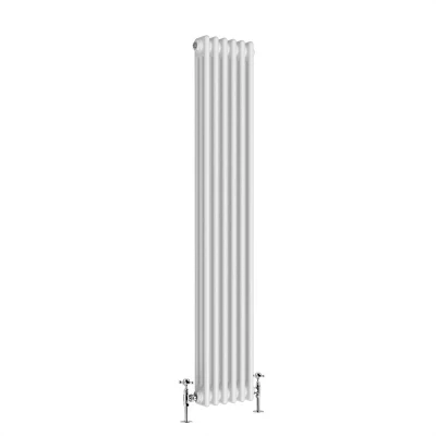 Image of Warmehaus Traditional Radiator Triple Column White Vertical Cast Iron Style Central Heating Tall 1800 x 290mm
