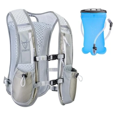 Image of UTOBEST Running Vest Backpacks Lightweight Functional Hydration Pack 5L, with 1.5L Bladder (Grey