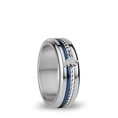 Image of BERING Women&#039;s ring in shiny silver Arctic Symphony Collection with stainless steel Seine 7