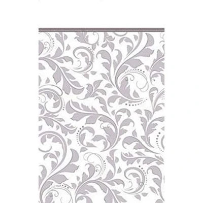 Image of Amscan 25th Anniversary Plastic Table Cover Silver Floral 137cm x 259cm 1 Pc