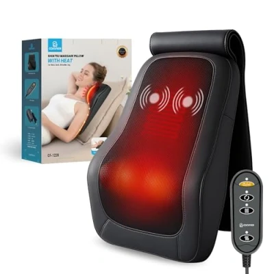 Image of COMFIER Back Massager with Heat, Shiatsu Neck Massage Pillow for Pain Relief, Pillow, Gifts Women Men, Deep Tissue Kneading Electric Shouler Legs