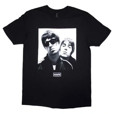 Image of Rock Off officially licensed products Oasis Noel &amp; Liam Square Photo T Shirt Black (UK, Alpha, XXL, Regular, Black)