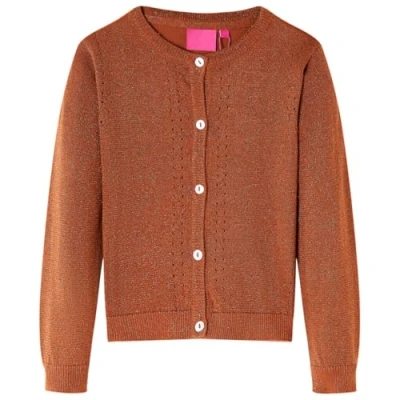 Image of vidaXL Kids&#039; Cardigan Knitted Cognac 92