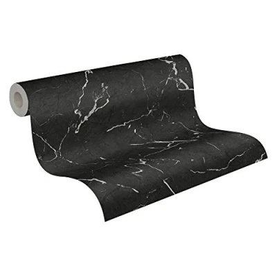 Image of Marble Wallpaper Metropolitan Stories 2 A.S. Création Non Woven 10.05 m x 0.53 Grey Metallic Black Made in Germany 378552 37855