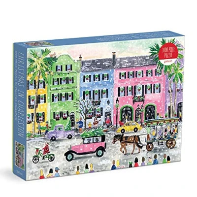 Image of Galison 9780735372030 Michael Storrings Christmas in Charleston Jigsaw Puzzle, Multicoloured, 1000 Pieces