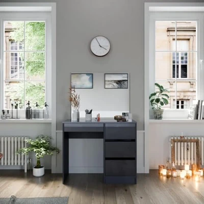 Image of Vicco Vanity table Sherry, Anthracite high gloss, 90 cm with mirror