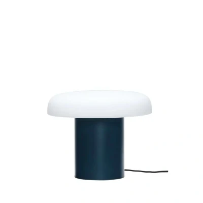 Image of Hübsch Ateliers table lamp, dark blue, white, glass, iron