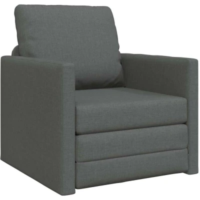 Image of vidaXL Floor Sofa Bed 2 in 1 Dark Grey 74x77x81 cm Fabric