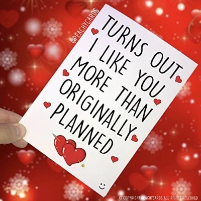 Image of Funny Birthday Card Anniversary Valentines Day Husband Wife Girlfriend Boyfriend Christmas I Like You More Cards PC270