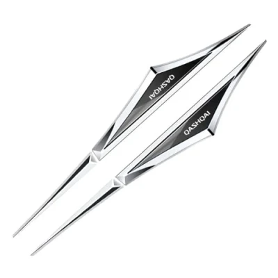 Image of CoRser 2pcs Car side blade badge, For N issan Qashqai auto Metal Trim Sticker Replacement logo Exterior Body Decoration,A/Black silver
