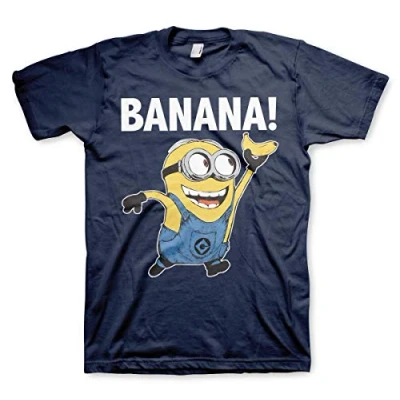 Image of MINIONS Officially Licensed Banana! Mens T Shirt (Navy), Small