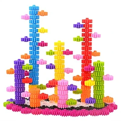 Image of SIENIANLINE Gears Interlocking Learning Set, STEM Construction Toy Set Building Kit Toys 180 Pcs 10 Colors
