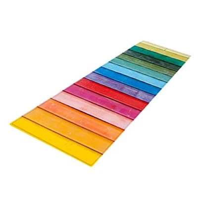 Image of Baoblaze Rustic Stripe Non Woven Area Rug Door Mat Machine Washable Rug, Rainbow(60x180cm)