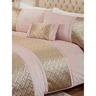 Image of Rapport Home Capri Duvet Set Super King Blush Gold