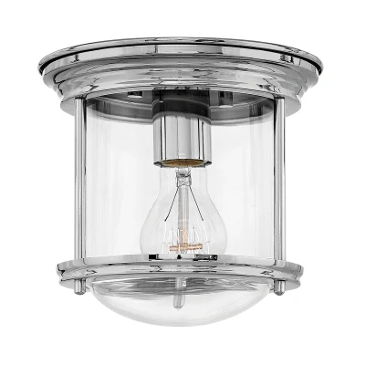Image of Hinkley Hadrian 1 Light Flush Mount Chrome with Glass IP44