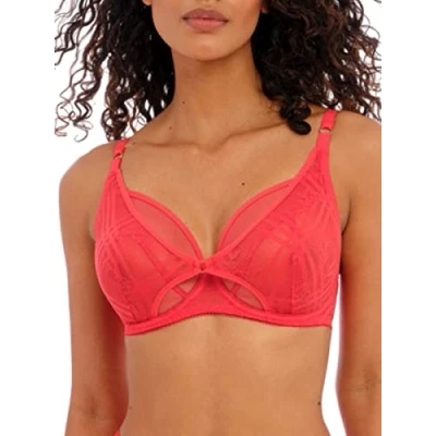 Image of Freya Women&#039;s Fatale Underwire High Apex Bra Plunge, Chilli Red, 36DD