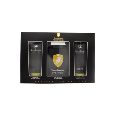 Image of Lamborghini Prestigio 3 Piece Gift Set: Eau De Toilette 125ml Shower Gel 100ml Aftershave Balm