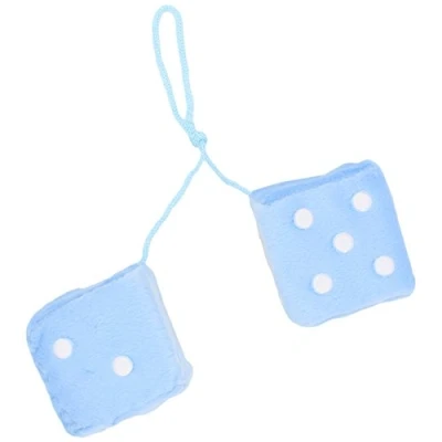 Image of Sumex DADOS30 Furry Dice with Dots, Blue/ White, 7 x