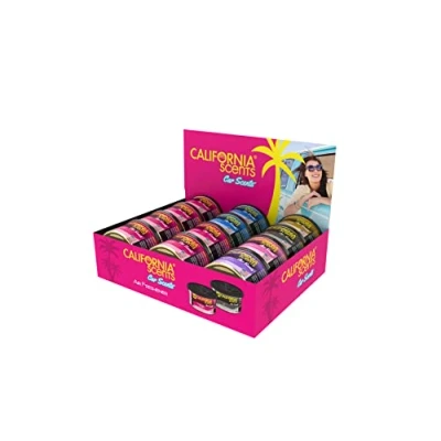 Image of California Scents, Car Air Fresheners Can, Assorted Pack of 12, Strong Adjustable Long Lasting Fragrance, Eliminates Odour