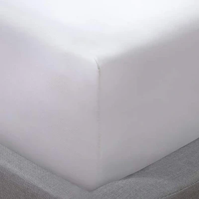 Image of Sleepdown Soft Plain Dye Fitted Sheet Thermal Warm Cosy Bedsheet Bed Linen Super King White, Polyester Microfibre