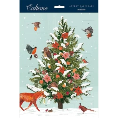 Image of Traditional Advent Calendar Festive Woodland Tree Christmas Gift 606991 Caltime by Woodmansterne