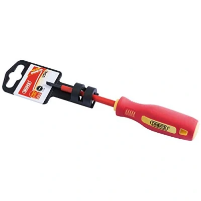 Image of Draper Fully Insulated Plain Slot Screwdriver, 3 x 75mm