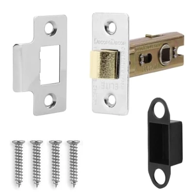 Image of Decoranddecor 2.5 Inch Tubular Mortice Latch for Internal Doors, Fire Rated (1 Pack, 44 64mm, Polished Chrome)