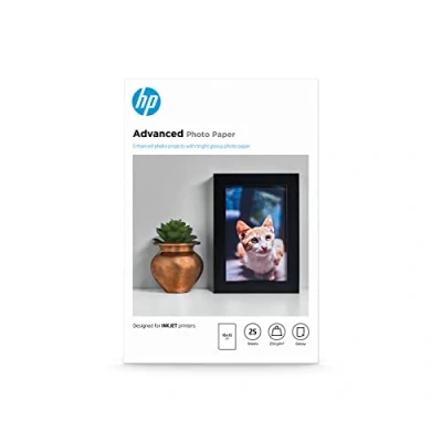 Image of HP Q8691A, 10 x 15 cm Borderless, Advanced Glossy Photo Paper, 250 gsm, 25 Sheets