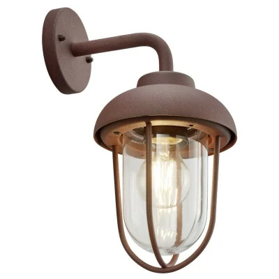 Image of Duero Vintage Outdoor Wall Lantern Rusty IP44 UK Stock