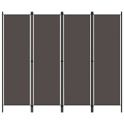 Image of vidaXL Freestanding 4 Panel Room Divider in Anthracite Powder Coated Iron Frame with Fabric Screens for Increased Privacy