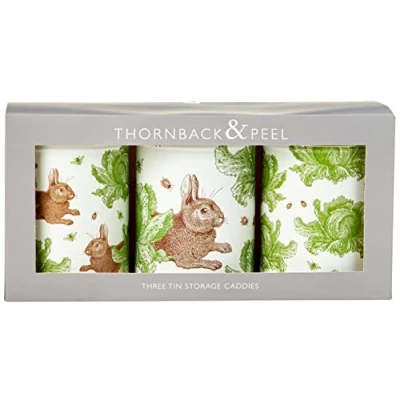 Image of Thornback &amp; Peel Rabbit Cabbage Set of 3 Round Caddies