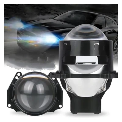 Image of ODKBFG Headlights 2piece 3 Inch Bi LED Projector Lenses For Lights 120W 40000LM Diode Headlamp Car Accessories Headlamps Assembly