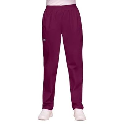 Image of CHEROKEE Women Woman Scrub Trousers Plus Size Originals Medical Clothing Elastic Waist Easy Pull on WWE4200 Wine 3XL
