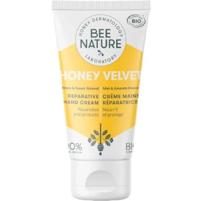 Image of Bee Nature Hand Cream Organic Honey &amp; Shea Butter Moisturizer and Relieves Rash Eczema Non Greasy Suitable for Dry, Sensitive, Prone Skin 100% Natural 50ml