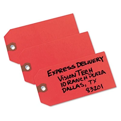 Image of Avery 12345 Unstrung Shipping Tags, Paper, 4 3/4 x 2 3/8, Red (Box of 1000)