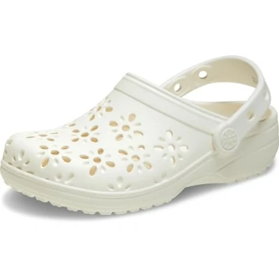 Image of Crocs Classic Floral Cut Out Clog K, Chalk, 1 UK Child