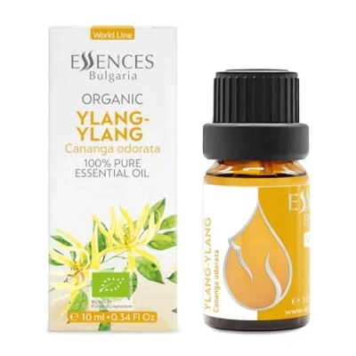 Image of Essences Bulgaria Organic Ylang Essential Oil 10ml Cananga odorata 100% Pure Natural Undiluted Therapeutic Grade for Aromatherapy Diffuser Candle and Soap Making Skincare Body