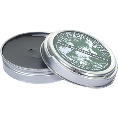Image of Leder Gris Original Wax Oil BLACK 40g Tin Waterproofing Boot Treatment Polish from Army Sales