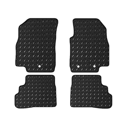 Image of Lusso Rubber Mats for Car Tailored/Compatible to Vauxhall Viva 2015 Onwards Heavy Duty 3mm 4 Piece Set (Blue Edging)