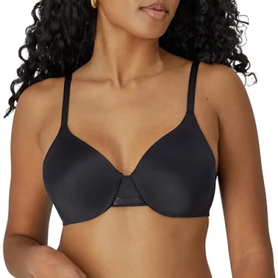 Image of Bali Women&#039;s Underwire, One U Full Coverage Bra, Smoothing &amp; Concealing, Opaque, Black, 36D