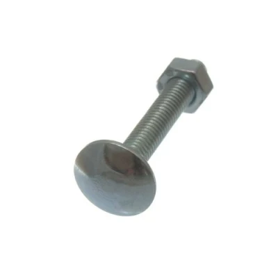 Image of 100 X Coach Carriage Cup Square Bolts M6 6MM 40MM with HEX Nuts BZP
